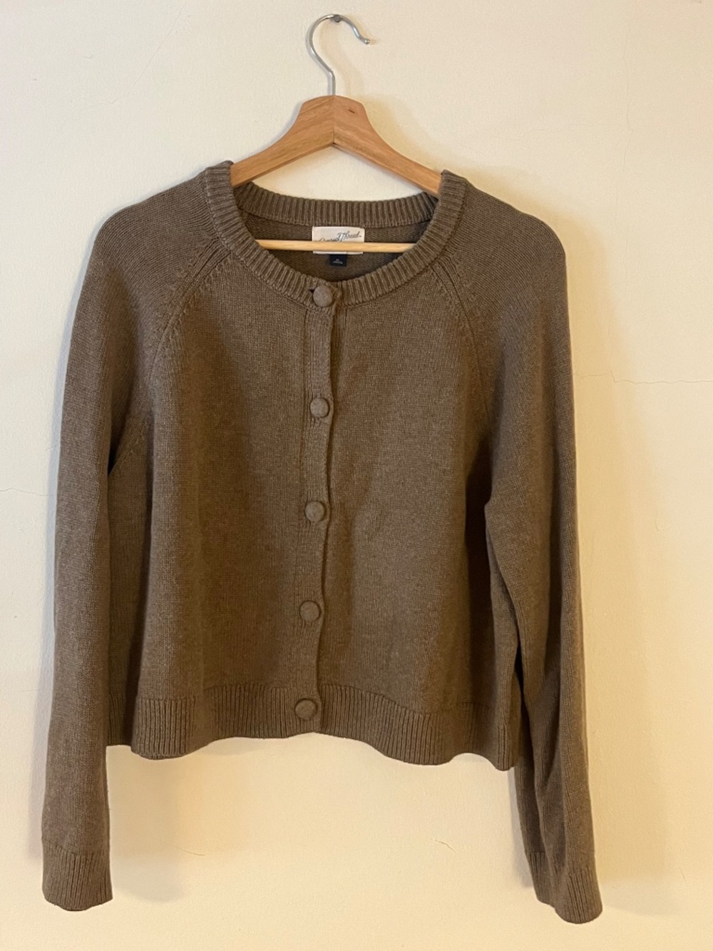 Brown Boxy 100% Cotton Cardigan with Big Buttons
